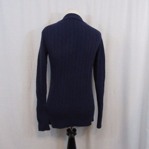 Ann Taylor LOFT Purple V Neck Cable Knit Sweater S - image 4