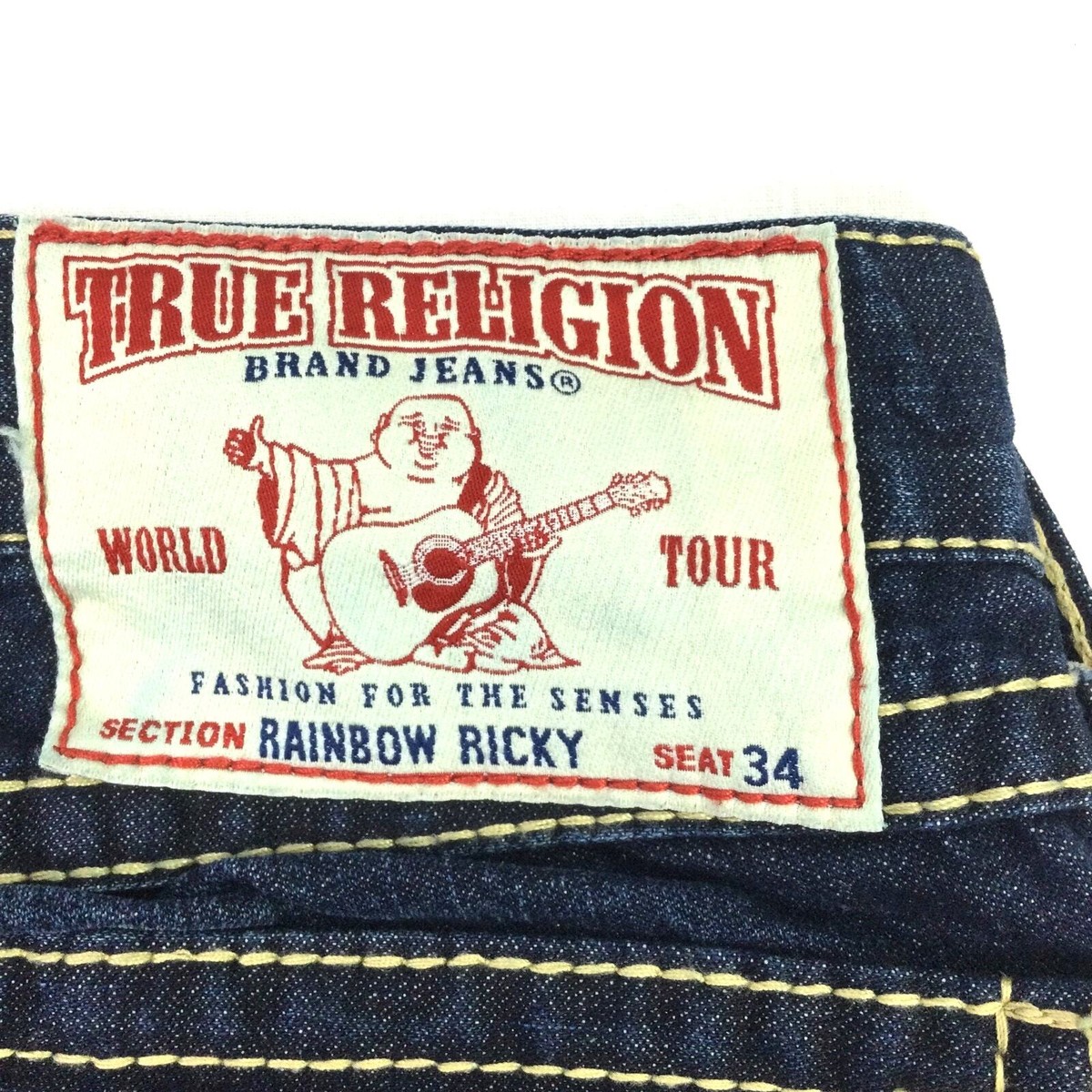 True Religion Rainbow Ricky Men's Dark Wash Straight Leg Flap