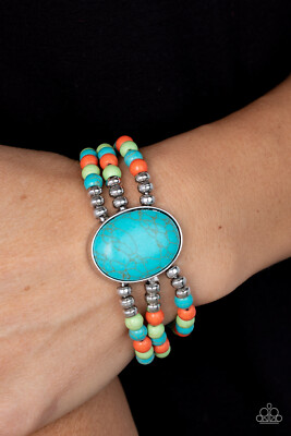 Paparazzi ~ Stone Pools MultiColor Stretchy Bracelet ~  NEW RELEASE 2022 