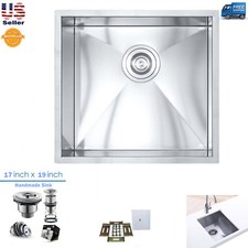 New 17" x 19" Stainless Steel Handmade Zero Radius Kitchen / Bar Sink 17Gauge