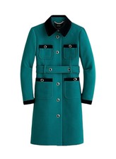 J.crew Velvet-trimmed Lady Coat In Deep Balsam Italian Double-cloth Wool 00