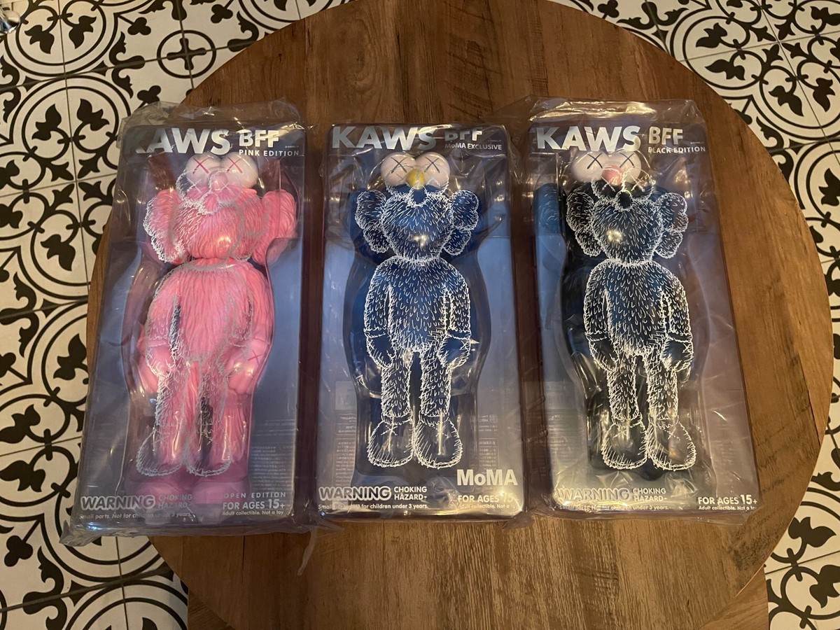 その他 KAWS BFF MoMA EXCLUSIVE BLACK + PINK Handmade Kaws BFF Bearbrick Decorative Action Figures - Etsy