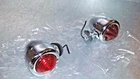 New Chrome Bullet Motorcycle Marker Light Blinker Signal Red Lens 12V Custom