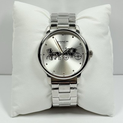Coach Grand 14503074 Silver Dial Stainless Steel Bracelet 