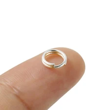 2 Pcs 925 Sterling Silver Split Jump Ring Connector Charm Jewelry Findings Ke...