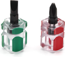 2-piece Mini Stubby Screwdriver Set Ultra Short Flat Head Screwdriver Phillips