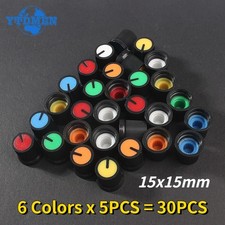 Colorful Knob Cap Set, 30 pcs, 0.59 x 0.59 in, 6 Colors