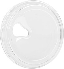 Strawless Plastic Lids, 98Mm Diameter, Fits 12-24 Oz Cups, Crystal Clear PET Pla