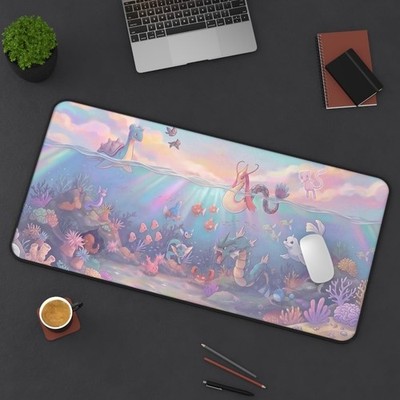 Underwater Pokémon Desk mat | Lapras, Milotic, Gyarados Desk Mat Mouse Pad