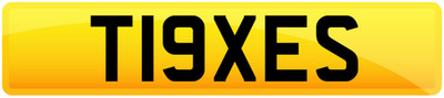 PRIVATE CHERISHED REGISTRATION NUMBER PLATE T19 XES T19XES TAXES TAX TAX MAN