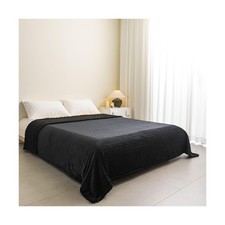 K.Garden Black Fleece Throw Blanket Ultra-Soft Flannel Cozy Throw... Fas