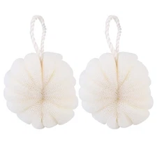2pcs Practical Shower Sponge Comfortable Reticulated Body Scrubber Balls