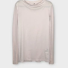 RICK OWENS DRKSHDW Beige Long Sleeve Cotton Top Size Medium