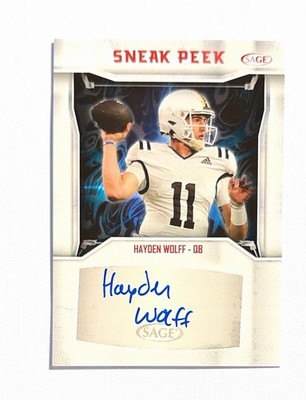 Hayden Wolff ~ 2024 Sage Football ~ Sneak Peak Auto Autograph #SPA-HW