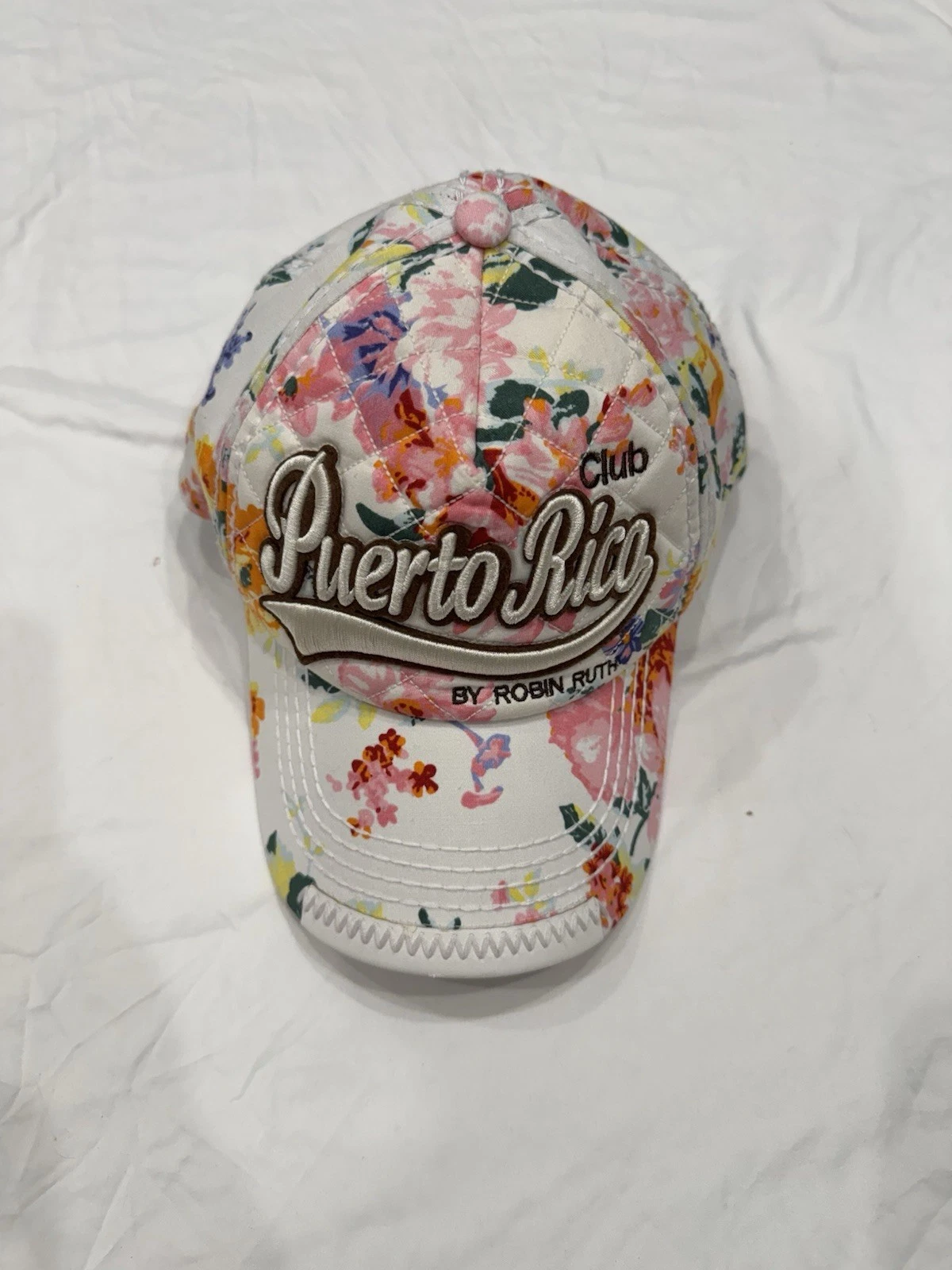 Pink Flower Puerto Rico Baseball Cap Hat Adjustable