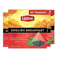 Lipton Black Tea English Breakfast, Pyramid Tea Bags, Flavored Teabags for a Ref