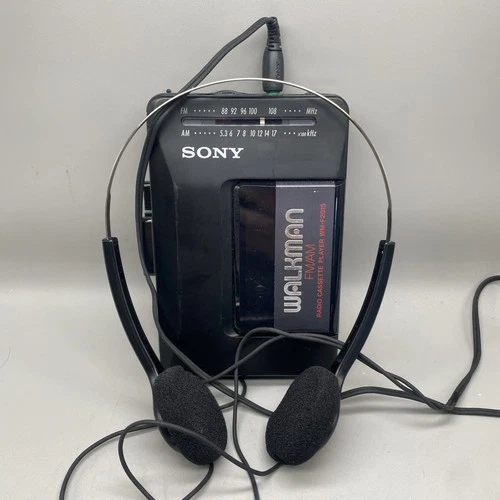 Sony Walkman WM-F2015 AM/FM Cassette Player Black 1990s Vintage Parts Repair