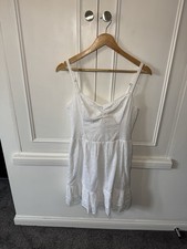 Hollister Eyelet Ruffle-Hem Mini Dress size M NEW 100% Cotton Boho