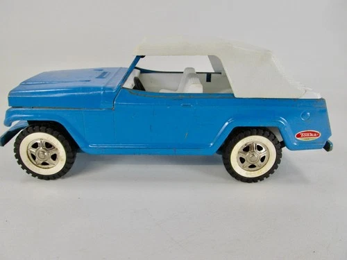 Vintage 1970 Pressed Steel Tonka Toys - Blue Jeepster - All Original Truck
