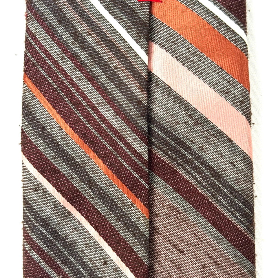 Botany 500 Men's Tie Brown Gray Multicolor Striped Designer Necktie 55 x 3 - Image 4 of 4