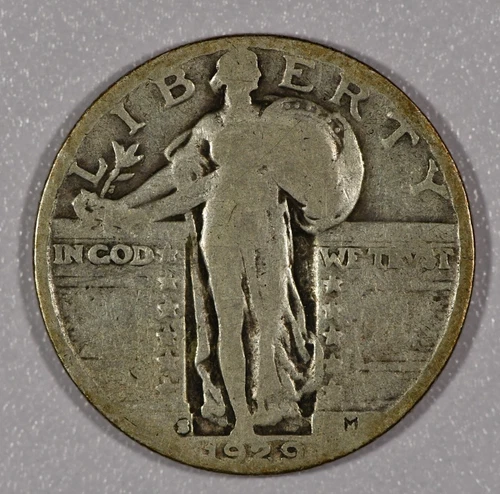 1929-S "Standing Liberty" Quarter Silver, Good