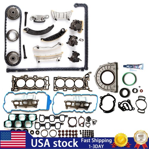 Full Gasket Set Timing Chain Kit Water Pump For 2007-2008 GMC Acadia SLE 3.6L us