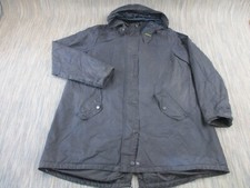 Barbour Jacket Woman Uk 14 Blue Waxed Coat Oceanfront Hiking Hood Beacon 4oz Wax