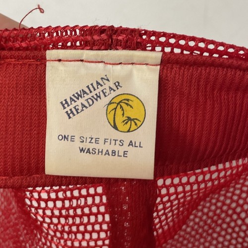 Vtg 80's Red Mesh TRUCKER Hat SUCK EM UP HAWAII Snapback Drinking Redneck Cap - Picture 6 of 9