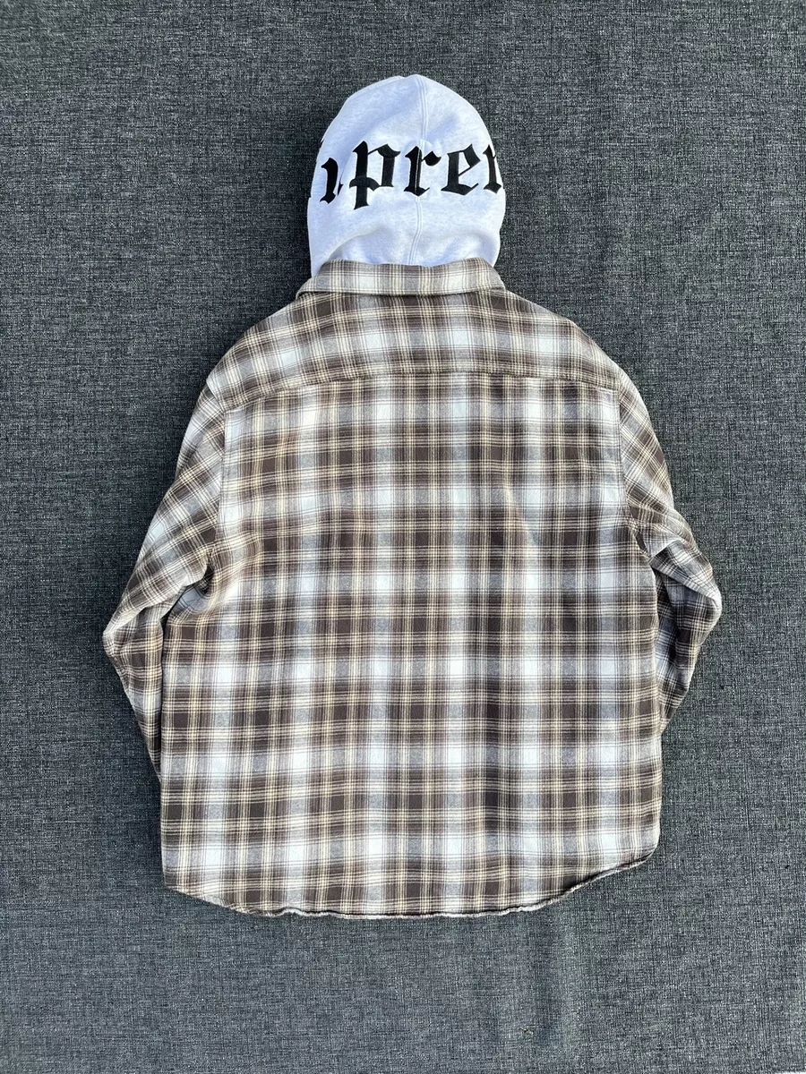 Supreme Hooded Flannel Zip Up Shirt BRAND NEW! Size Large. FW21