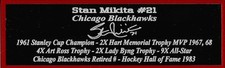 Stan Mikita Nameplate Chicago Blackhawks Autograph Photo Puck Hockey Jersey 