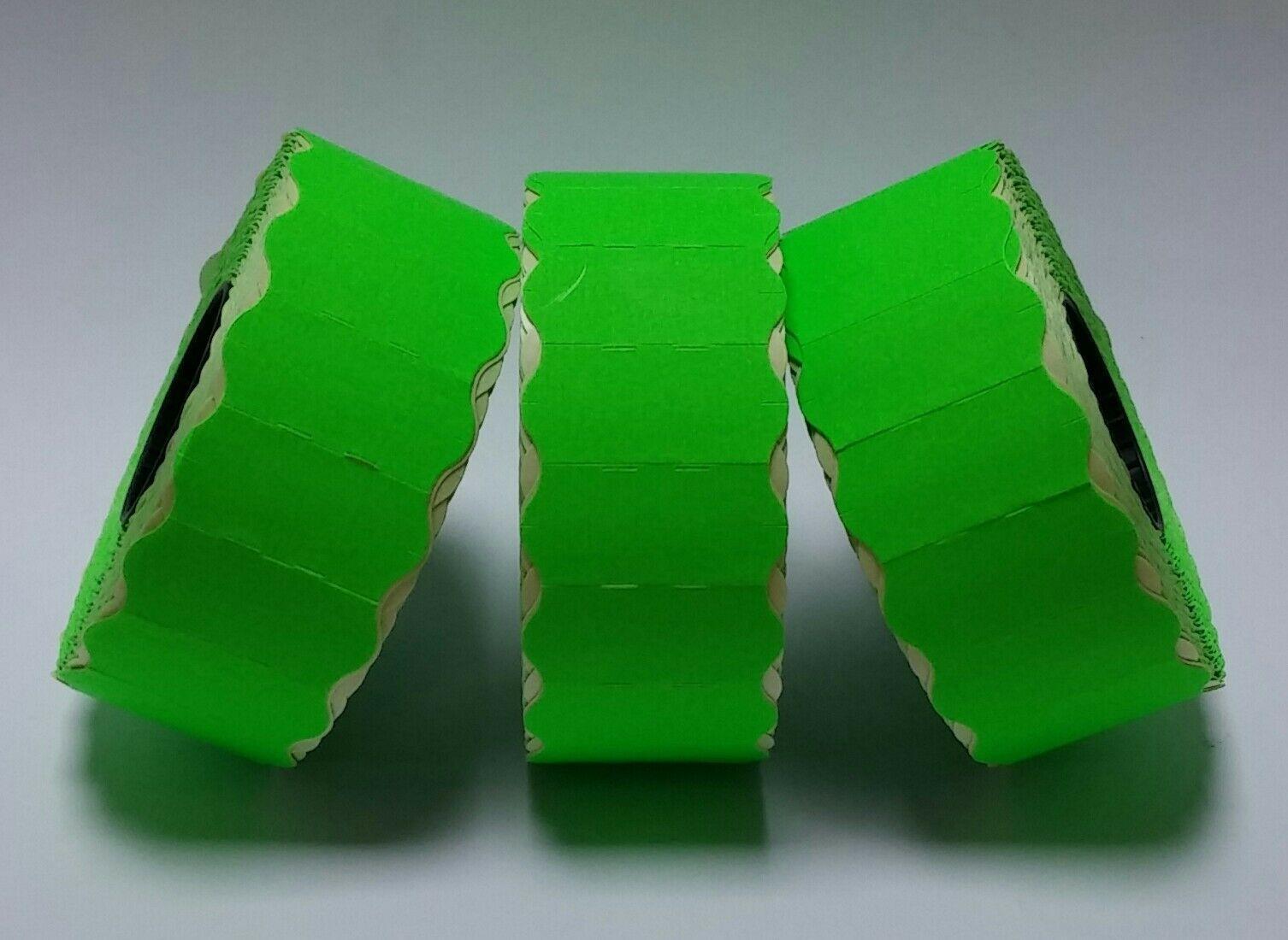 Avery Dennison CAS 1/8 Price Gun Labels Fluorescent Green 36 Rolls