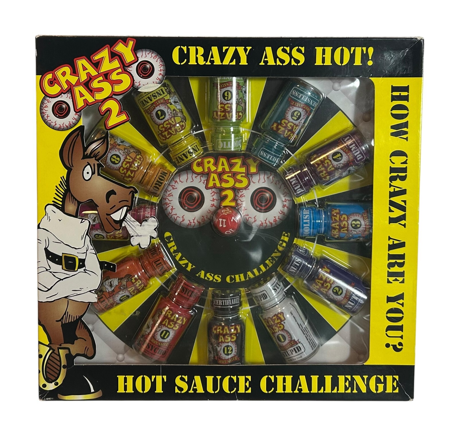 Crazy Ass 2 Hot Sauce Dice Game with 12 Extreme Heat .75 Oz Bottles GS648  