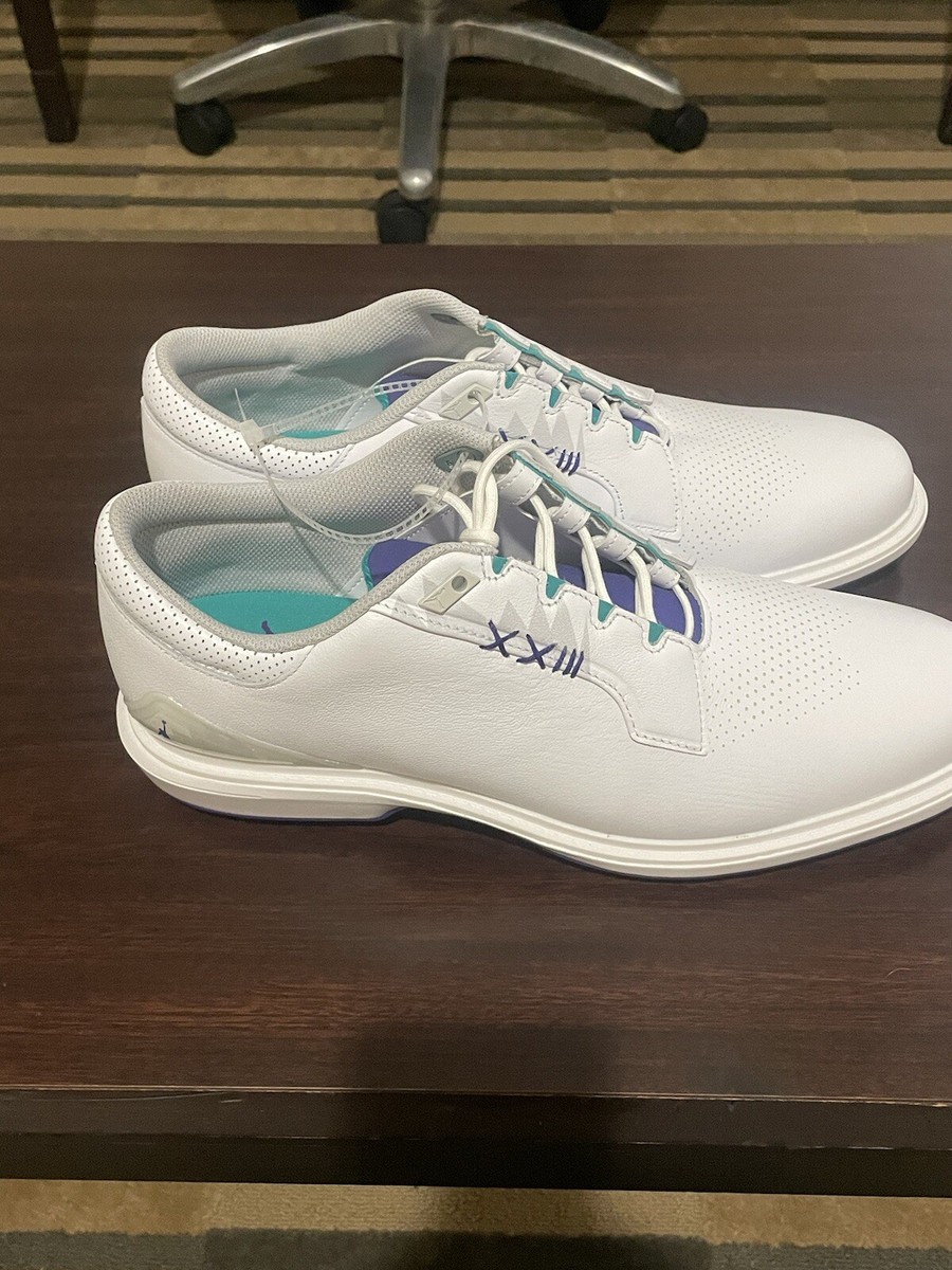 Mens Size 12 Jordan ADG 5 Golf Shoes White Grape Ice Emerald FQ6642 100 New Rare Mens Size 12 Jordan ADG 5 Golf Shoes White Grape Ice Emerald  main image 2