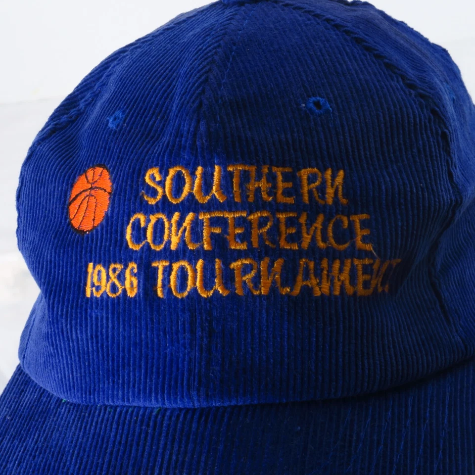 Vintage 1986 Southern Conference Basketball Tournament Blue Corduroy Hat SoCon - Image 2 of 4