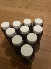 10x Pet Plastic 150ml Pill Bottles Safety Cap Brown Storage Container Bottle