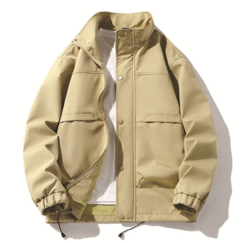 Men's Fashion Coat Outwear Loose Outdoor Sports Stand Collar Windbreaker Jacket - Picture 1 of 15