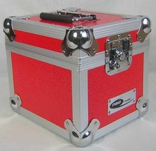 7" Vinyl Singles Record Storage Case DJ Box Holds 100 Neo Media Red Aluminium
