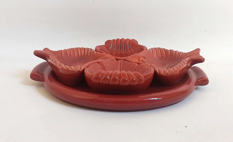 Serviteur céramique rouille Magdalithe Années 50 - Photo 2/4