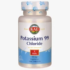 KAL Potassium Chloride 99mg | Nutritive Electrolyte Support for Bones 100 ct