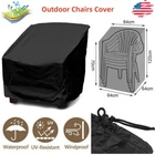 Waterproof Chair Cover High Back Outdoor Patio Garden Furniture & Storage Cover