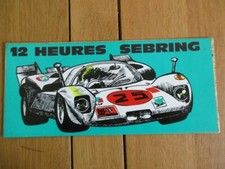 ORIGINAL STICKER 12 HEURES DE SEBRING 1970 - AUTOCOLLANT COURSE AUTOMOBILE 