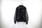 Vtg 90s Mens L Spell Out House of Blues Wool Leather Varsity Jacket Black USA