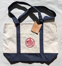 Trader Joe  s Bag Canvas Reusable Heavy Cotton Basic Style Shopping Navy Large