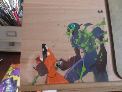 Ambassador Magma 1993 Anime Production Cel Art Hand Drawn Puke Aliens 2 Cels