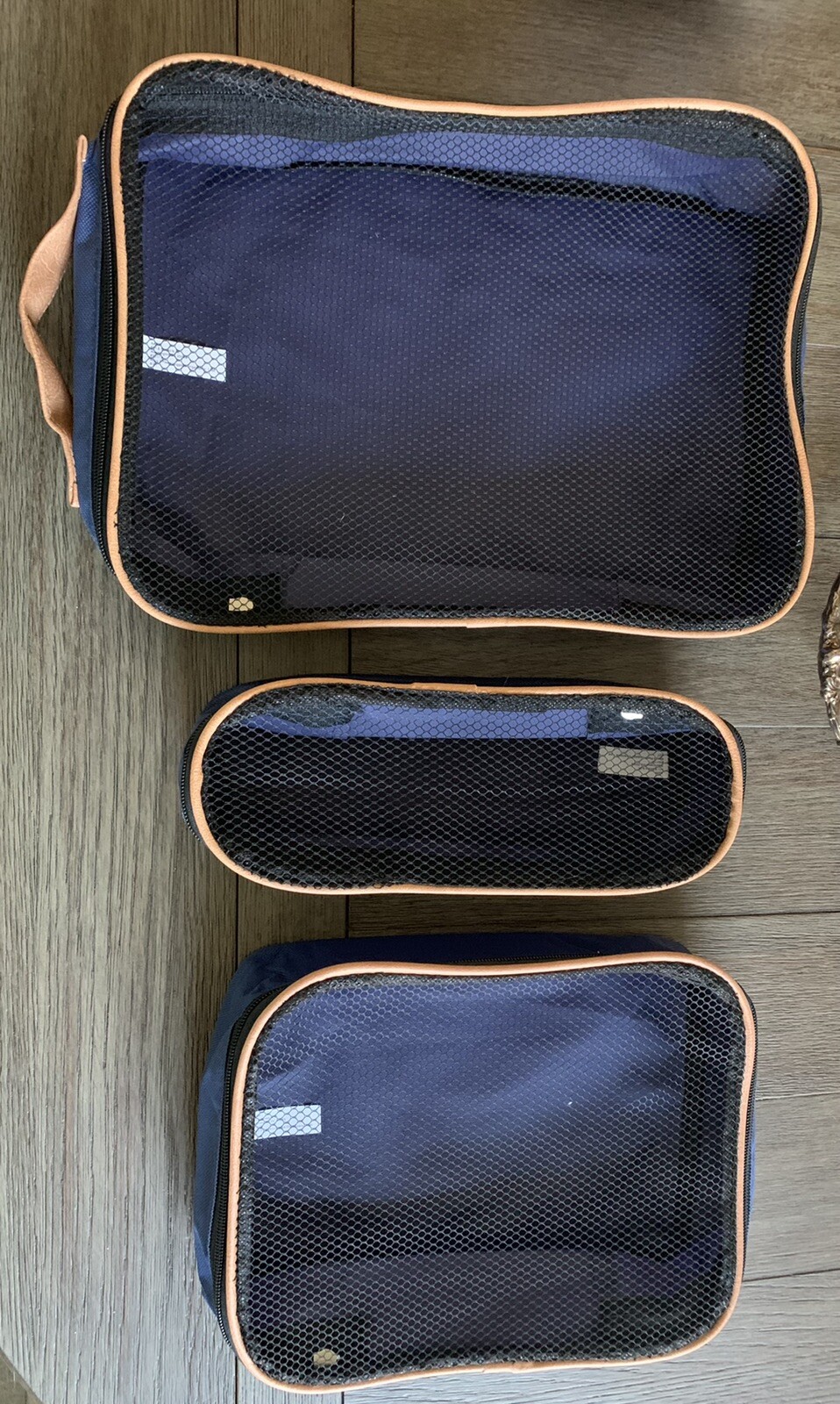 3-Piece Travel Suitcase Organizer Set with Straps & Mesh Compartments-image