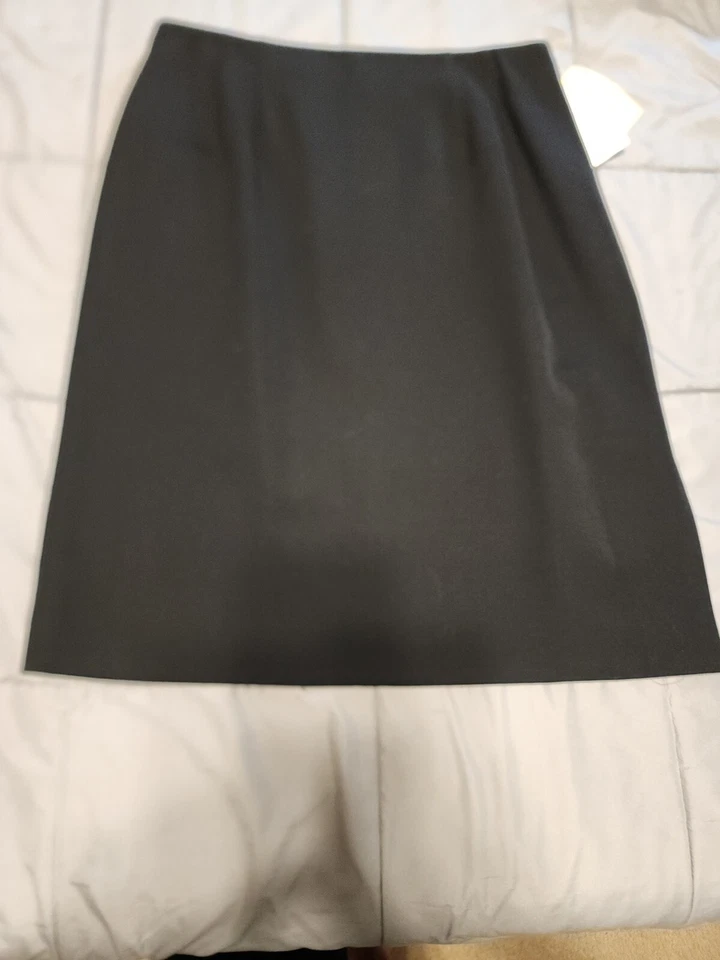 Falda negra lápiz hasta la rodilla AUSTIN REED para mujer talla 14 100 % lana peinada nueva con etiquetas 