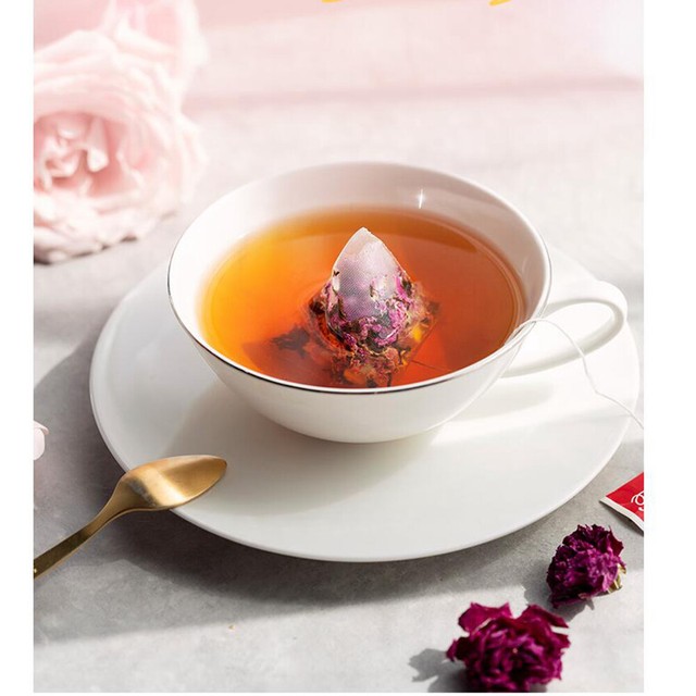 Organic Rose Oolong Tea Blended Triangle Type Tea Bags Packing USA