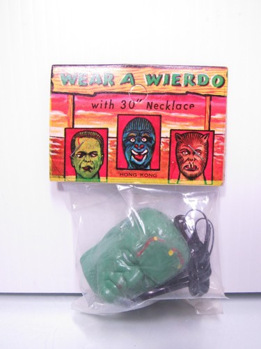 1960'S VINTAGE FRANKENSTEIN MONSTER NECKLACE - 1 1/2" TROLL DOLL - NEW - RARE - Bild 1 von 5