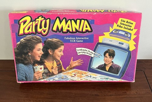 Party Mania 1993 Interactive VCR Board Game Parker Brothers Works Missing 1 Card - Picture 6 of 8