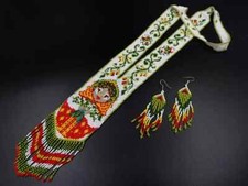 Handmade Necklace Seed Bead Boho American Style Netiv Beaded Multi Strand